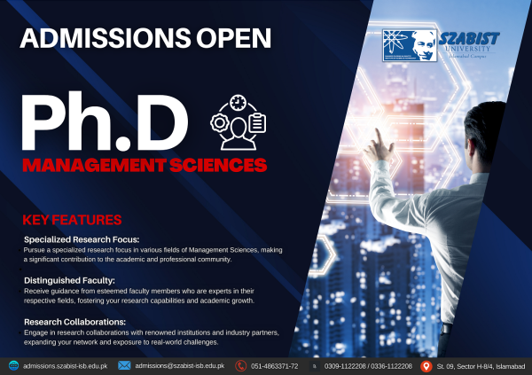 phd engineering management in pakistan