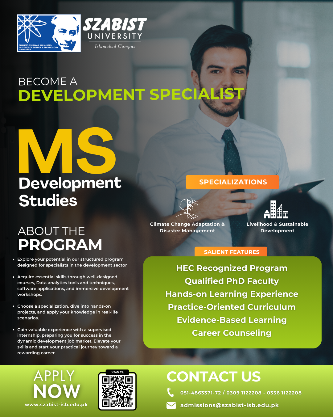 MS (Development Studies) | SZABIST University Islamabad